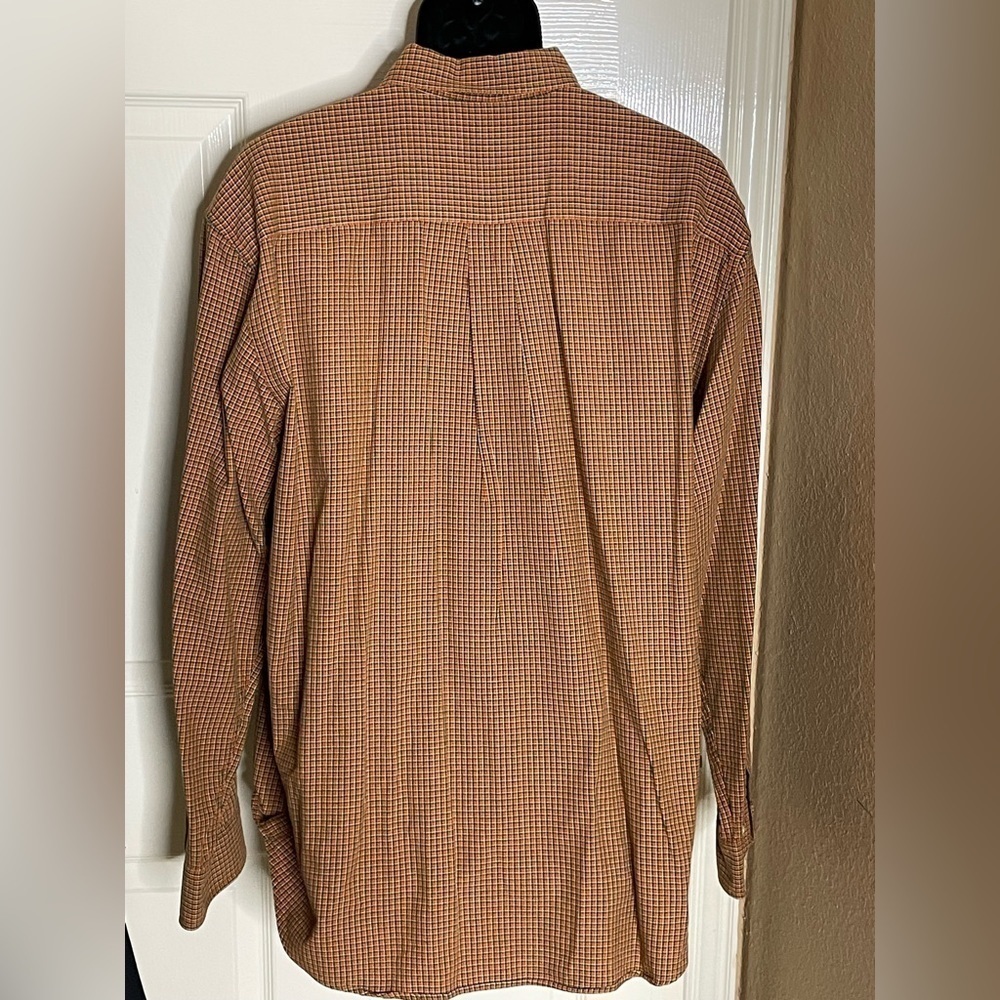 Vintage Abercrombie &Fitch Orange Check L shirt - Picture 2 of 9